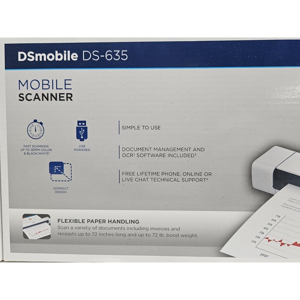 Brother DSmobile DS-635 Mobile Scanner, USB 3.0, Windows/MAC, NEW! - Picture 2 of 12